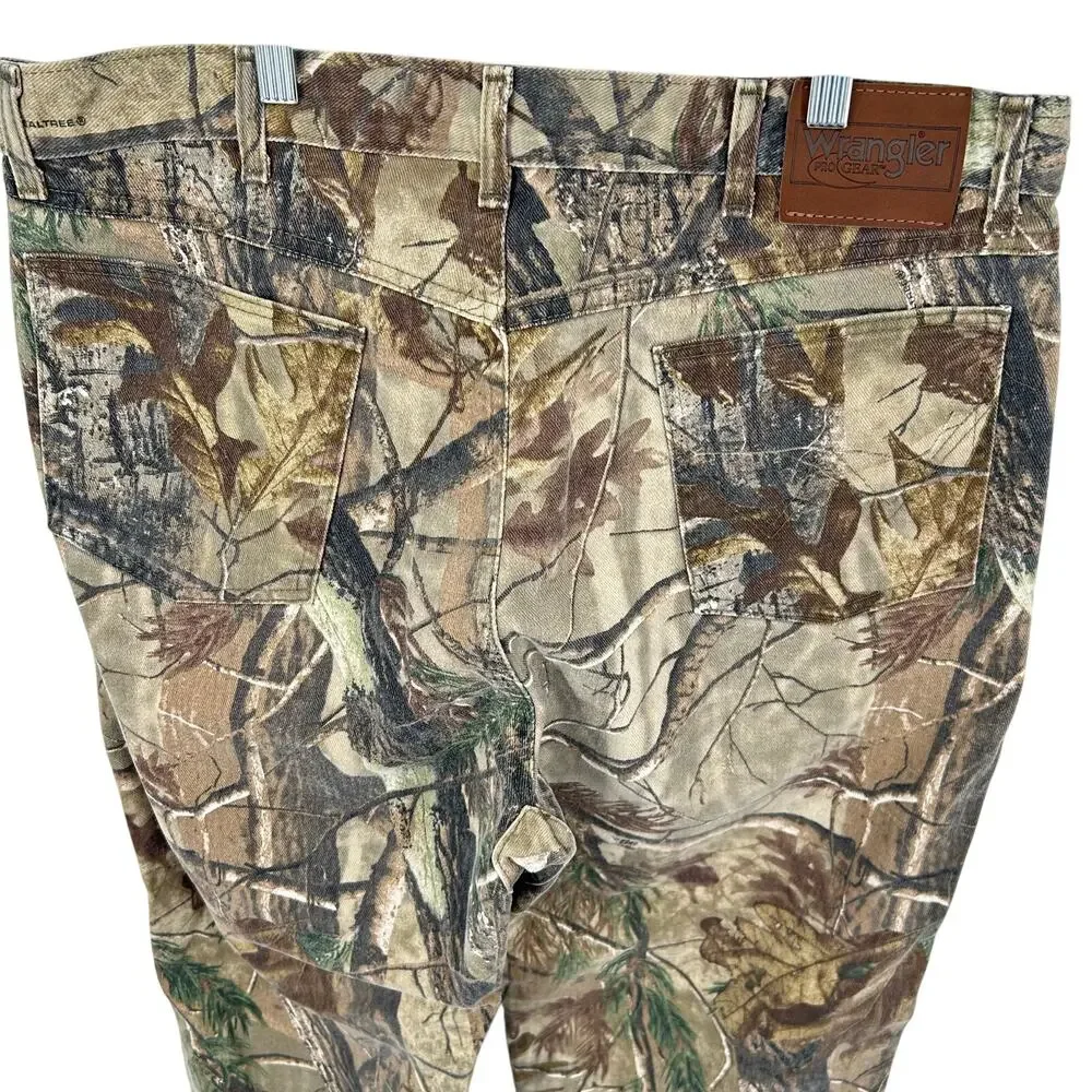 VTG 90s‎ y2k mens camo Wrangler realtree hardwoods denim hunting pants 38x30 - Picture 6 of 7
